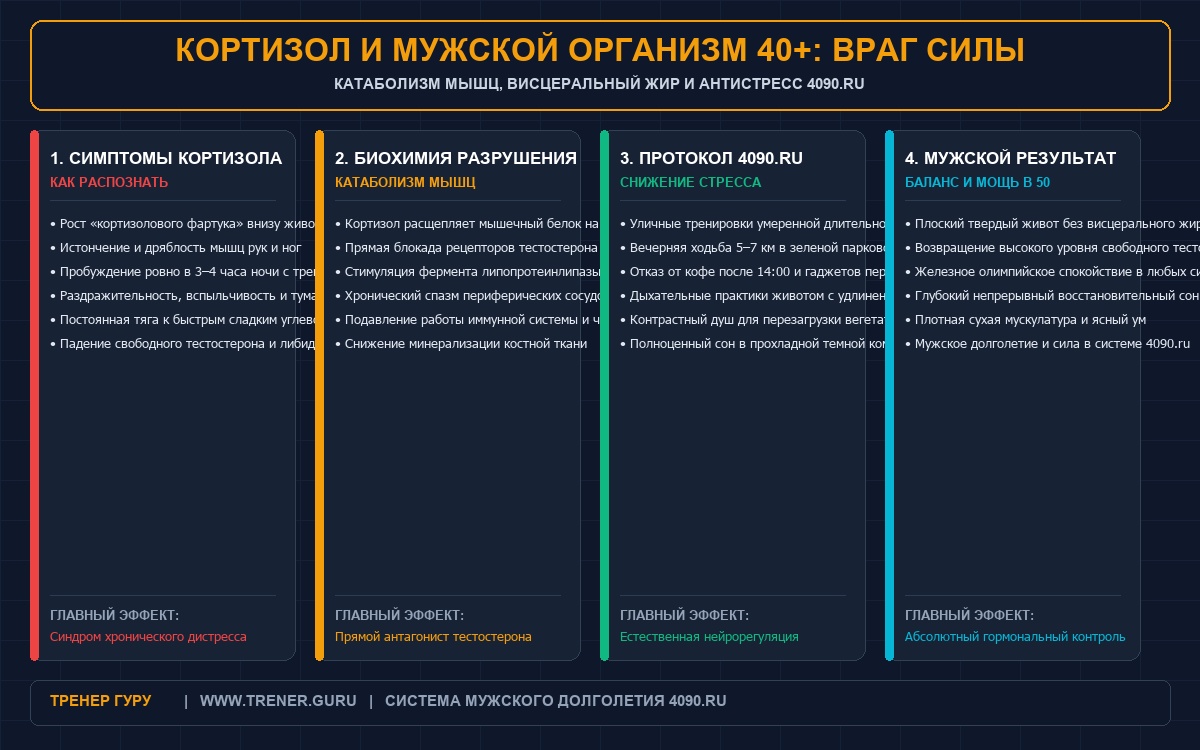 Инфографика: Повышенный кортизол у мужчин после 40 лет симптомы и как снизить