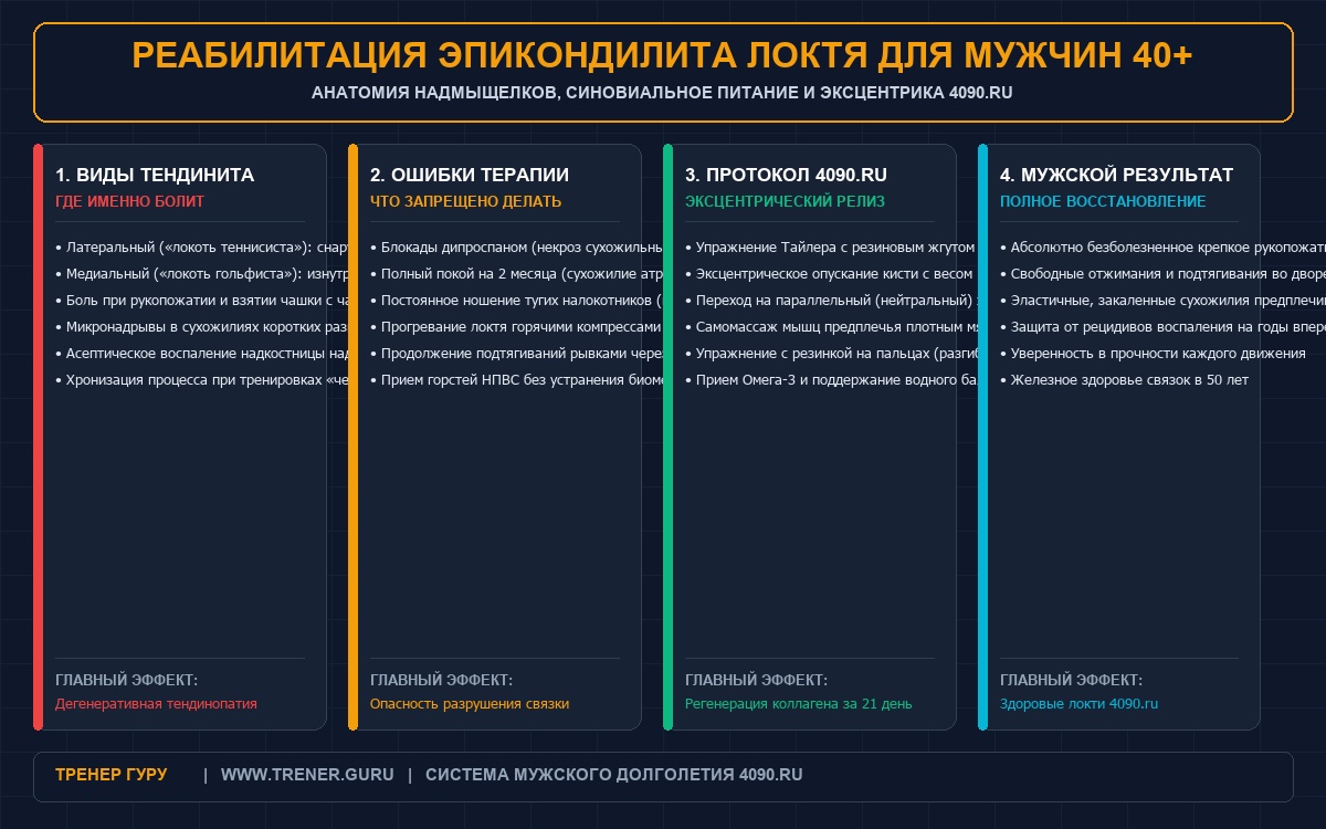 Эпикондилит локтя после 40 лет — лечение и упражнения для локтевого сустава