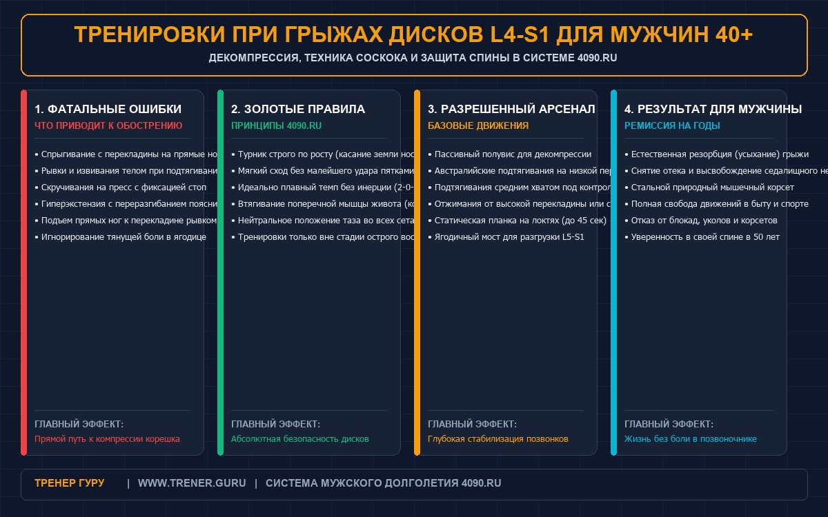 Грыжи и протрузии на турнике и брусьях после 40 лет — правила тренировок