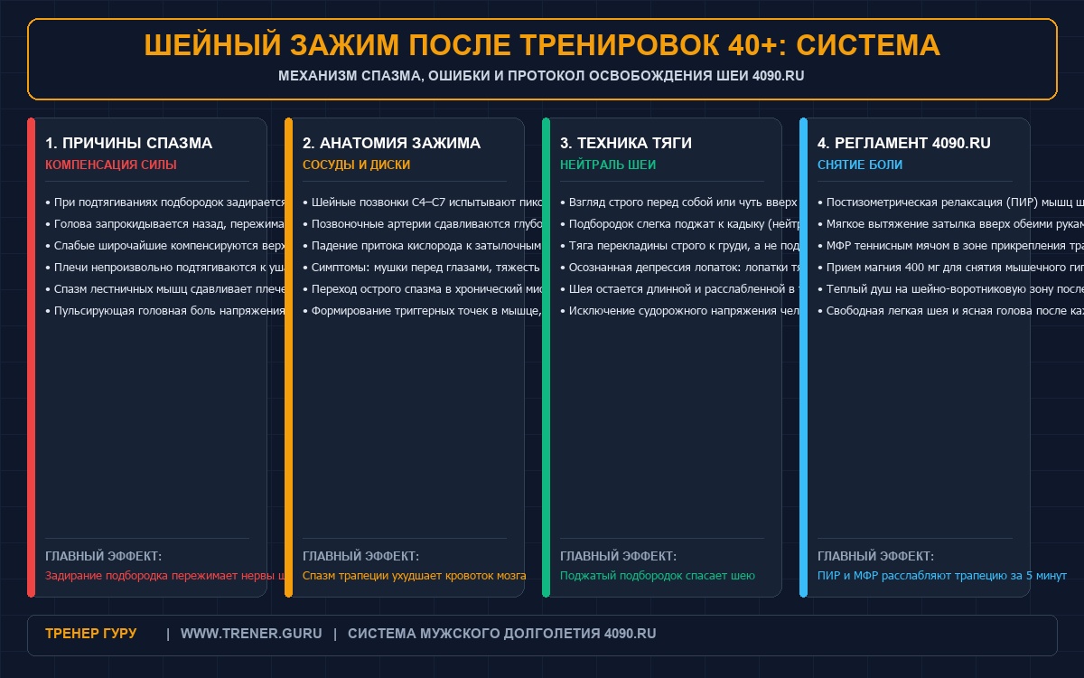 Инфографика 4090.ru: болит шея и затылок после тренировки спазм трапеции у мужчин после 40 лет